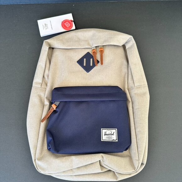 Herschel Supply Co Heritage Mid Backpack Light Khaki Blue - Picture 2 of 6